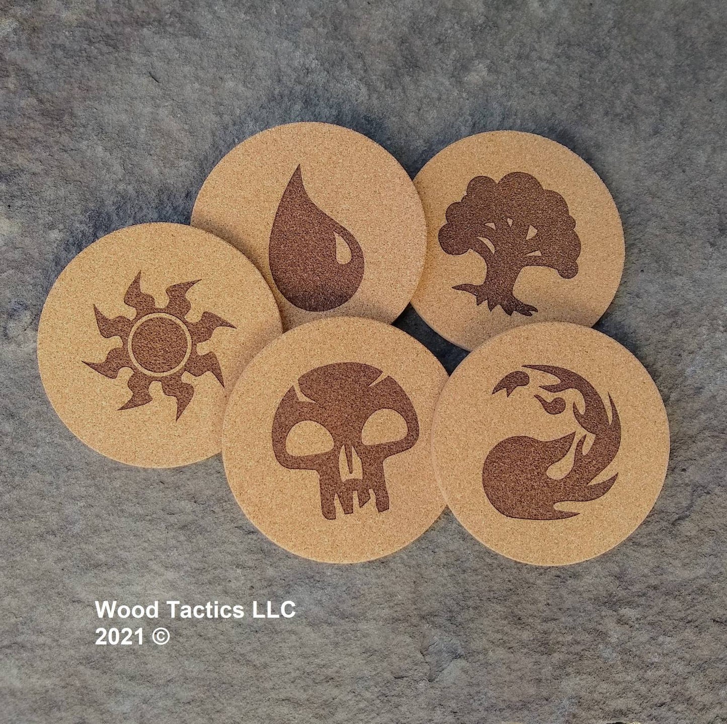 MtG Mana Cork Coasters