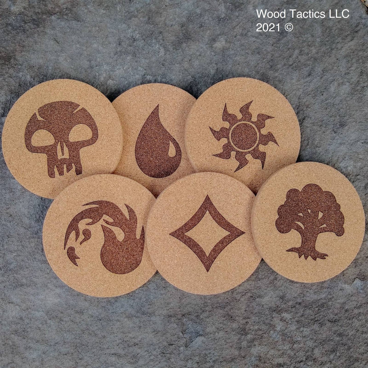 MtG Mana Cork Coasters