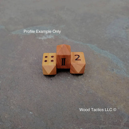 D4/D2 Barrel Dice, Black Walnut Hardwood