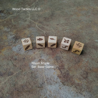 Wingspan Board Game dice made from Maple  hardwoods for the original game