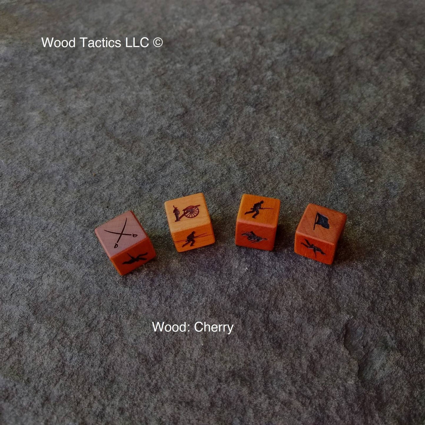 Battle Cry Dice 16mm, Cherry/Maple/Walnut Hardwood