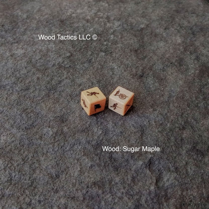 Battle Cry Dice 16mm, Cherry/Maple/Walnut Hardwood