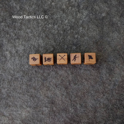 Battle Cry Dice 16mm, Cherry/Maple/Walnut Hardwood