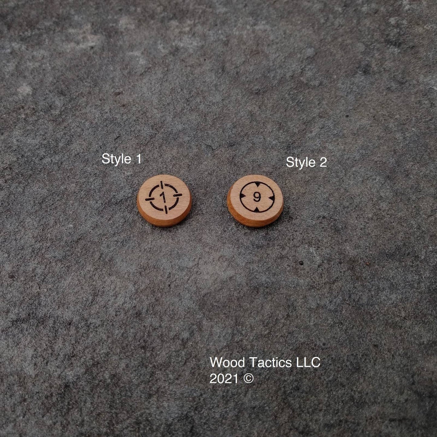 Numbered Target Lock Tokens for Board, Miniature and War Games. Made from Cherry Hardwood, 20mm in Size and Double Sided.